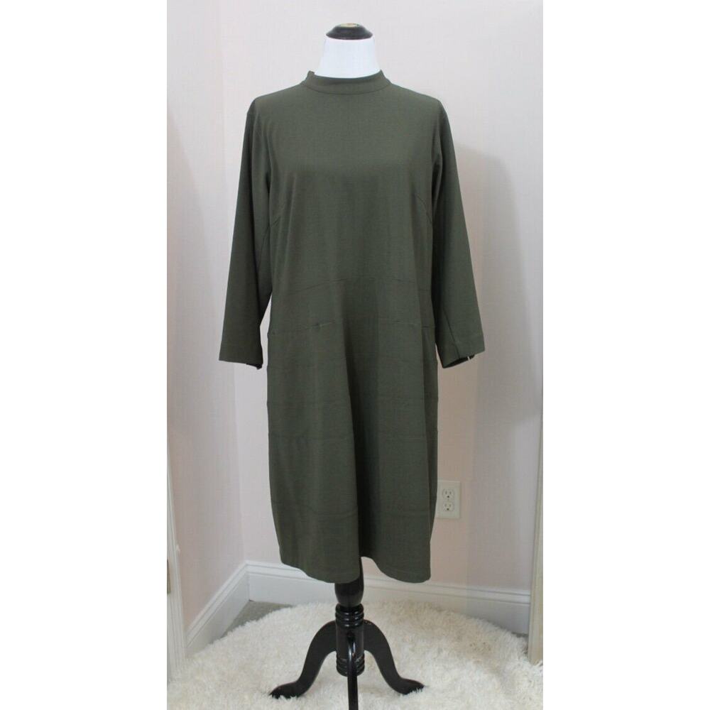 BITTE KAI RAND Sz 42 10 L Green Poly Viscose Shift Dress NWT 335.00